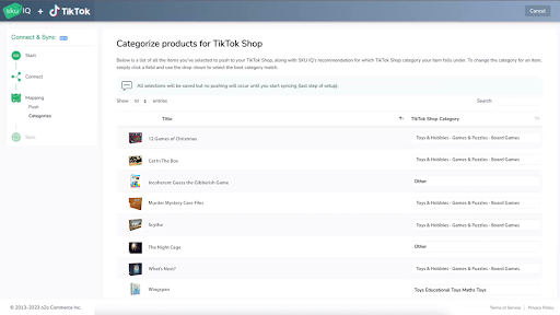 categorize products for tiktok shop